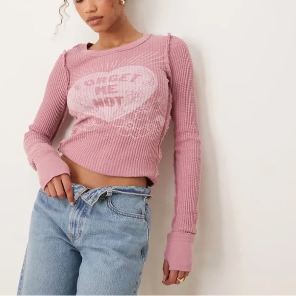 Free People heart Graphic Long Sleeve Tee - Picture 2 of 6